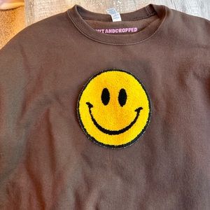 Smiley Face Brown Crewneck